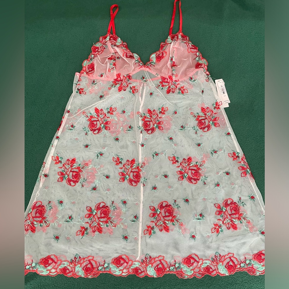 Victoria's Secret Floral Embroidery Sheer Mesh Slip - Picture 3 of 16
